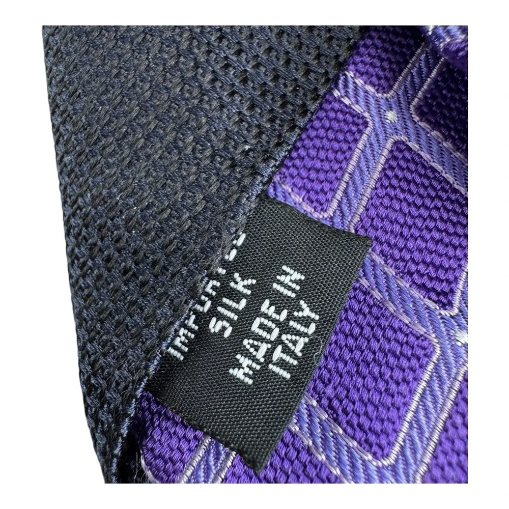 Napoli di Nordstrom Designer‎ Silk Neck Tie Purple Diamond Check